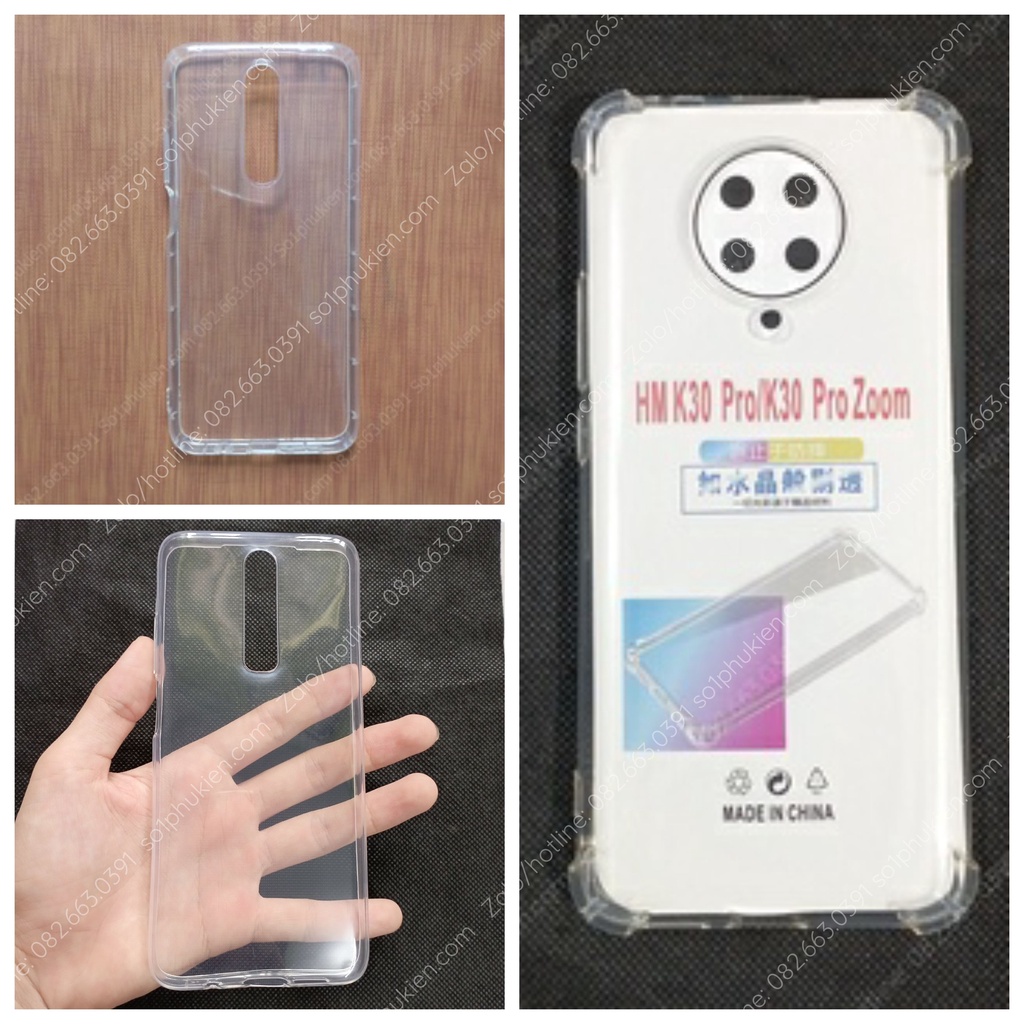 Ốp lưng Xiaomi Redmi K30/K30 Pro/K30 Pro Zoom dẻo trong suốt cao cấp có viền cam, cạnh chống sốc bền đẹp