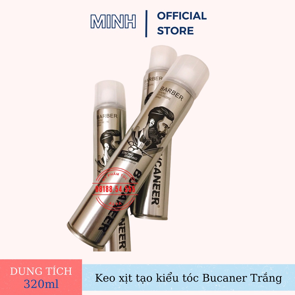 Gôm, keo xịt tóc BUCANEER 320ml tạo kiểu giữ nếp cho tóc. HÀNG CHÍNH HÃNG .