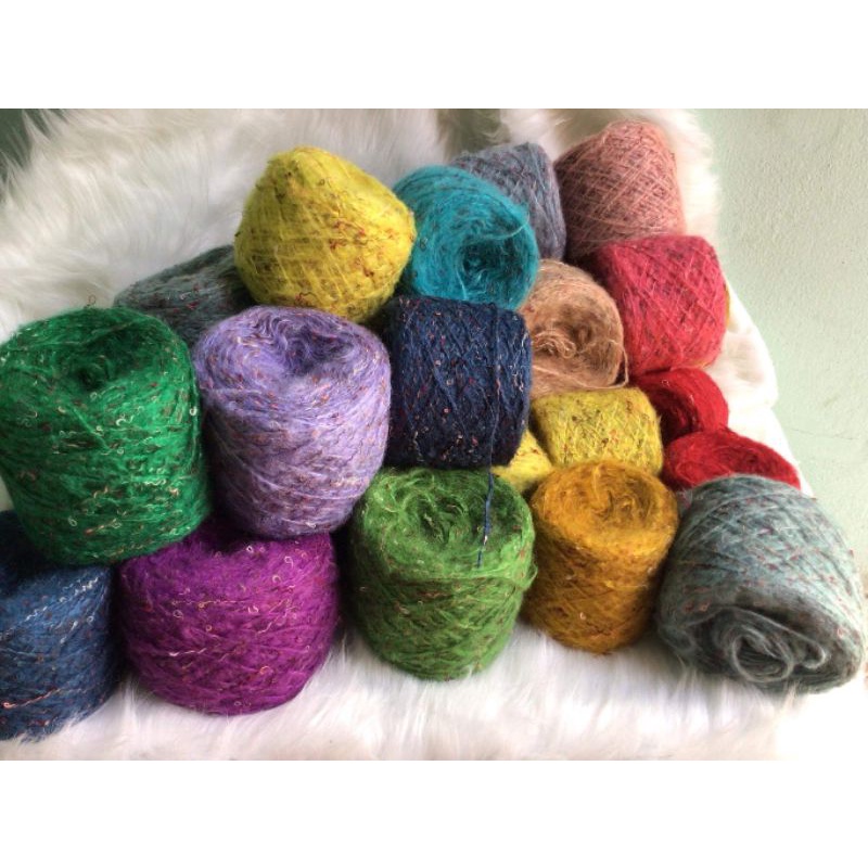 Len mohair phẩy tweed, sợi to đan áo, sweater mùa đông