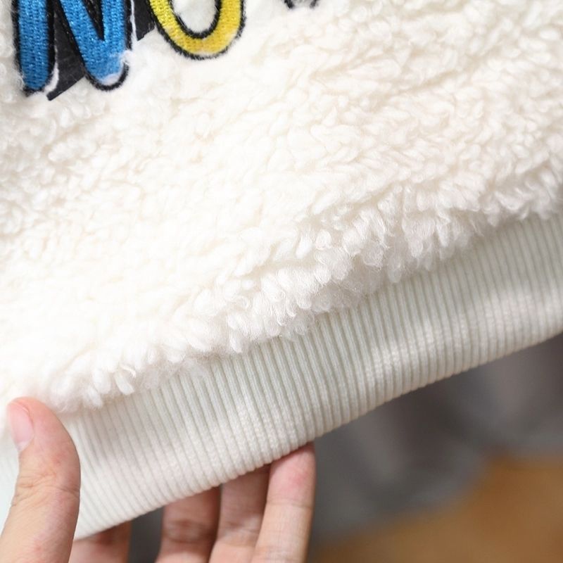 Áo hoodie IQ ANGEL vải nhung mềm ấm áp thoải mái thời trang mùa đông cho bé trai và gái