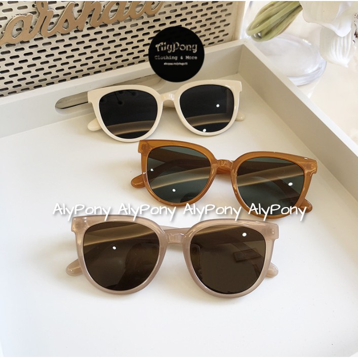 Kính Mát Nam Nữ Gọng Tròn Bản To Loại Tốt Chống UV Mẫu Mới Hàn Quốc AlyPony 2021