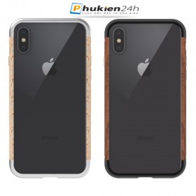 Ốp viền nhôm vân gỗ Iphone X Sword Wood Japan cao cấp