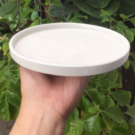 Đĩa sứ tròn lót chậu - đĩa lót chậu bằng sứ - đĩa lót chậu trồng cây - đĩa kê chậu trồng cây hình tròn