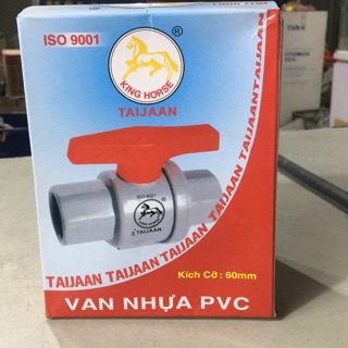 VAN KHOÁ NƯỚC SIÊU NHẸ pvc size phi60, 48, 42, [van ngựa đỏ taijan ]