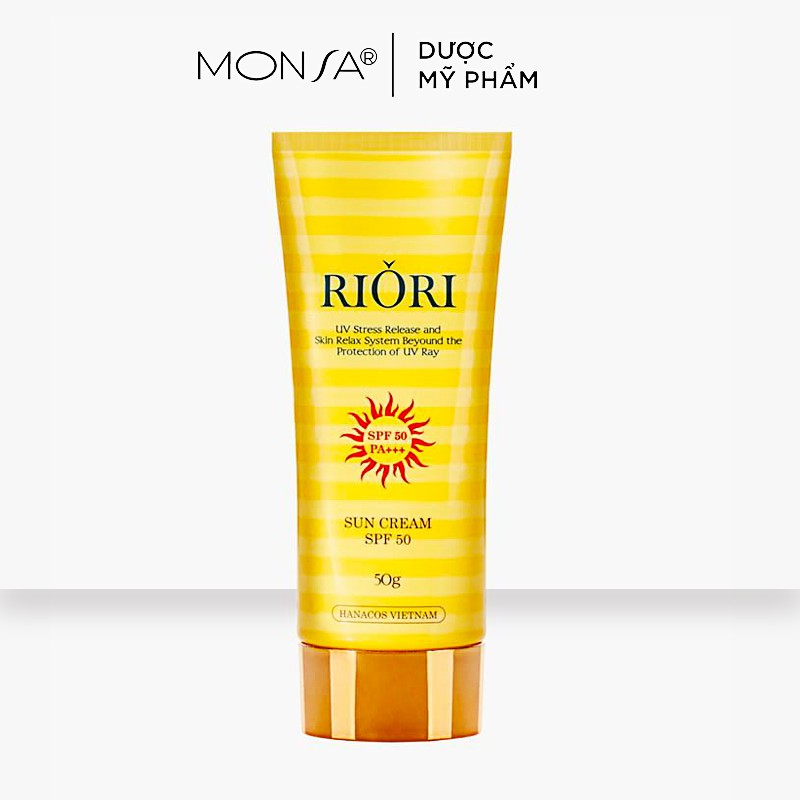 Kem Chống Nắng Không Trôi RIORI SUN CREAM SPF50/ PA+++ 50g - Chống Nắng, Dưỡng Da, Ngăn Ngừa Lão Hóa