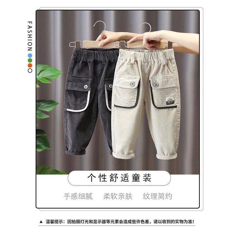 Quần Dài Vải Nhung Phong Cách Đường Phố Thời Trang Xuân Thu Mới Cho Bé Trai