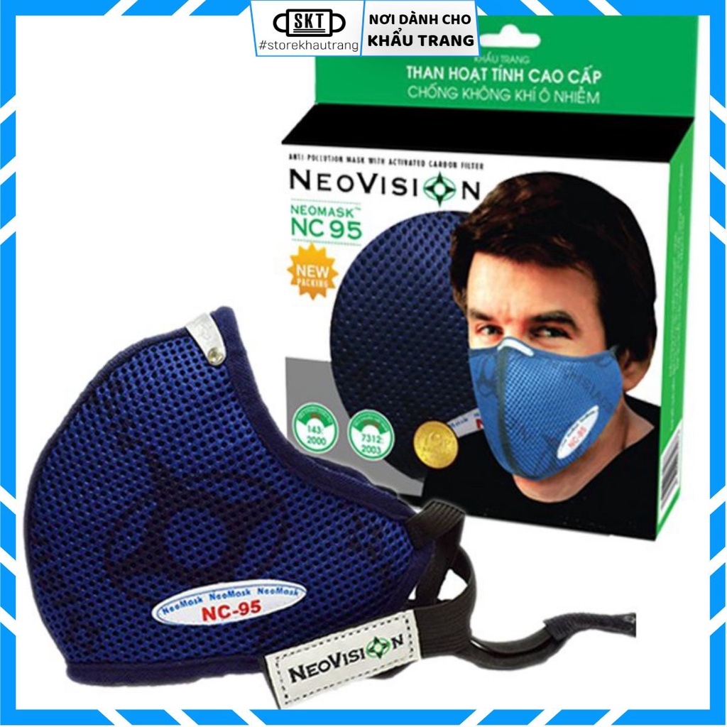 Khẩu Trang Chống Bụi Mịn Than Hoạt Tính NeoMask NC95 | Khẩu Trang Quàng Gáy Đã Sẵn Lọc