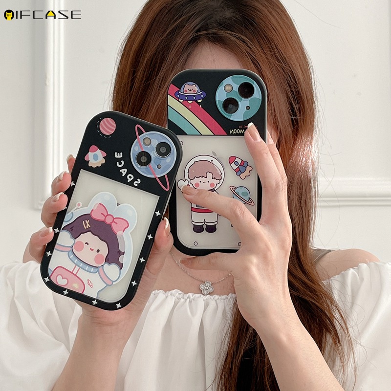 Ốp Điện Thoại Mềm Trong Suốt In Hình Phi Hành Gia / Nơ / Cầu Vồng Đơn Giản Sáng Tạo Cho iPhone 13 12 11 Pro Max XS Max XR X
