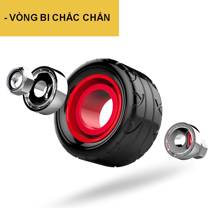 💪 Con Lăn Tập Bụng 4 Bánh, Dụng Cụ Tập Gym Cao Cấp - Khung ABS, Tay Cầm Inox 304, Bánh Cao Su