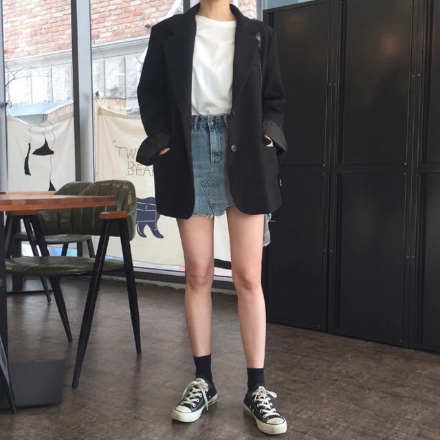 Áo blazer trơn đen có size chất đẹp cá tính | BigBuy360 - bigbuy360.vn