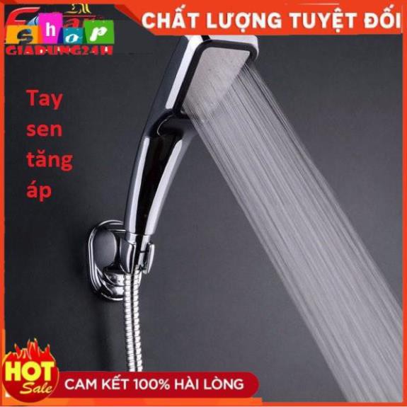 [TĂNG ÁP MẠNH] Bộ Tay Sen Tắm Tăng Áp và Dây Sen và Cài Sen TS VUÔNG MẬP, tia nước nhiều tăng áp