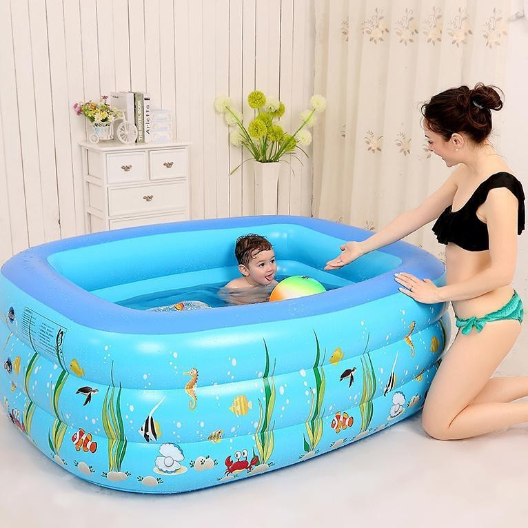 Bể bơi phao có hộp hình chữ nhật tại nhà ngoài trời loại to nhiều Size ( 1m3, 1m5, 1m8, 2m1 - ĐỒ GIA DỤNG ĐA LĨNH VỰC