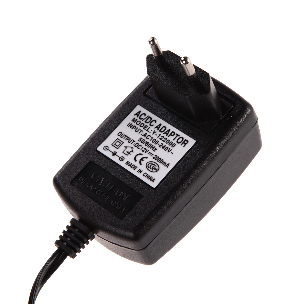 AC 100-240V Converter Adapter DC 5.5 x 2.5MM 12V 2A 2000mA Charger EU Plug