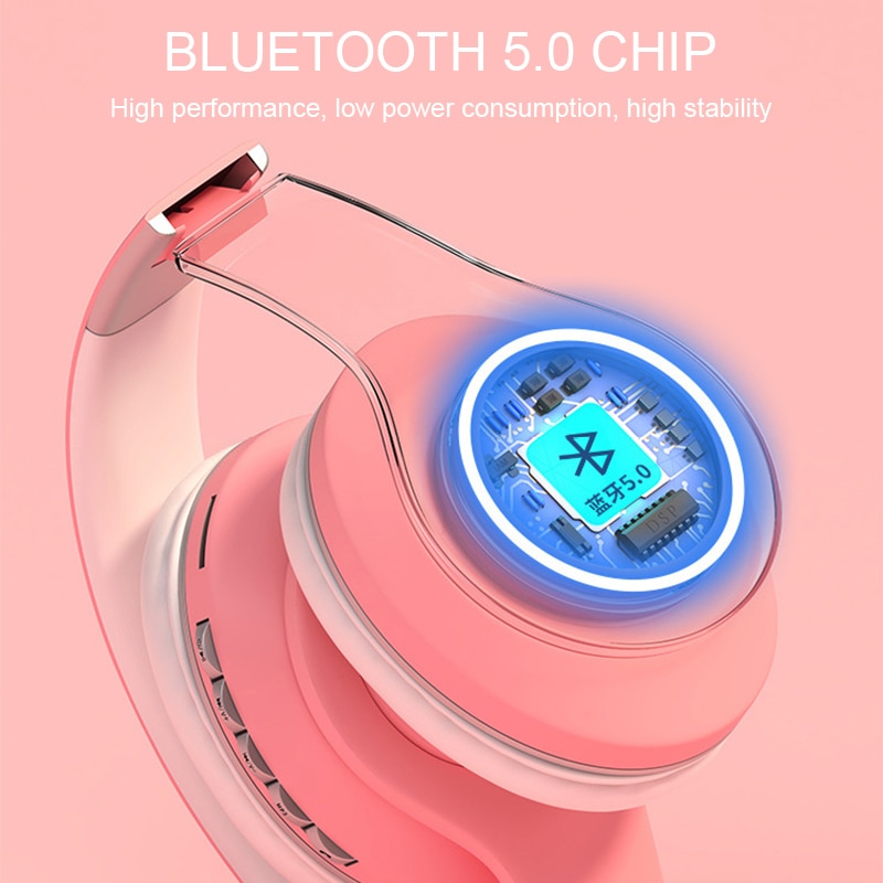 Tai Nghe Chụp Tai Vitog Bluetooth Gấp Gọn Có Đèn Led Tích Hợp Micrô