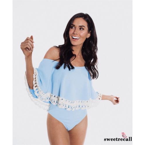 Đồ bơi 1 mảnh trễ vai viền ren duyên dáng nữ tính