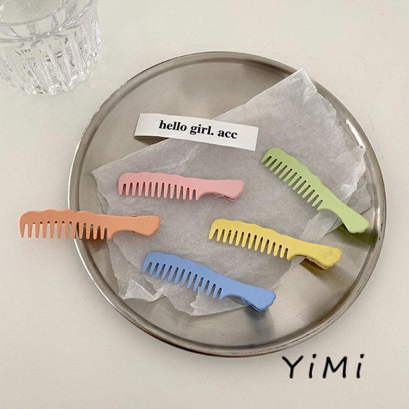 Kẹp tóc hình chiếc lược màu sắc ngọt ngào dễ thương phong cách Hàn Quốc dành cho nữ