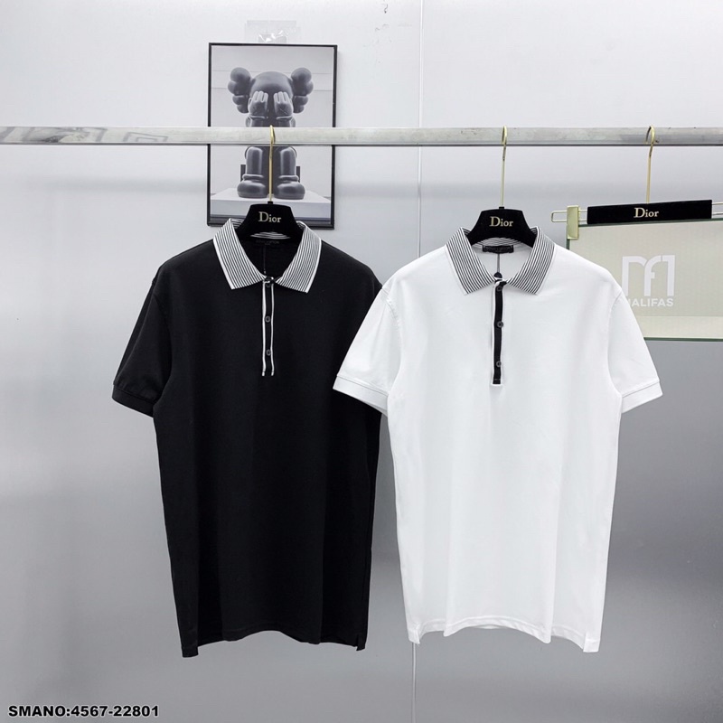 Áo Polo Nam LV Cổ Xám Chất Cotton Mát Siêu Đẹp - Áo Phông Cổ Bẻ Đơn Giản