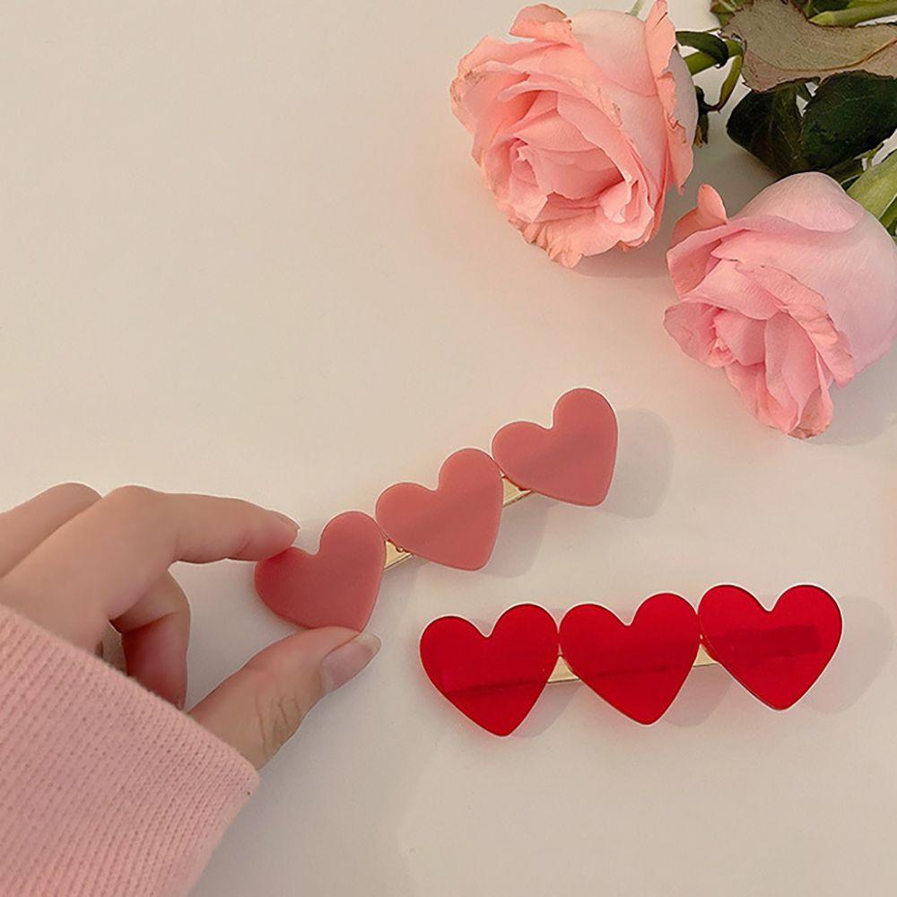 Kẹp Tóc Hình Trái Tim Màu Sắc Ngọt Ngào Cho Nữ