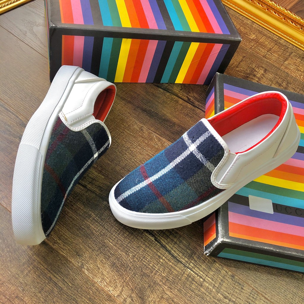 HOT- SỊN Slipon DSQ Vải Kẻ Sọc-Giày Lười Vải RẺ VÔ ĐỊCH
