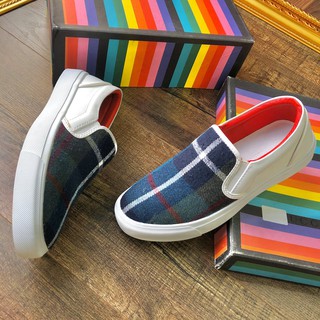Slipon DSQ Vải Kẻ Sọc-Giày Lười Vải