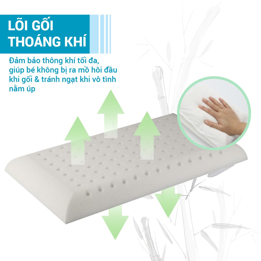 Gối trẻ em vỏ sợi cotton hữu cơ cho bé Comfybaby CFN03 chống ngạt an toàn sức khoẻ cho bé từ sơ sinh tới 8 tuổi