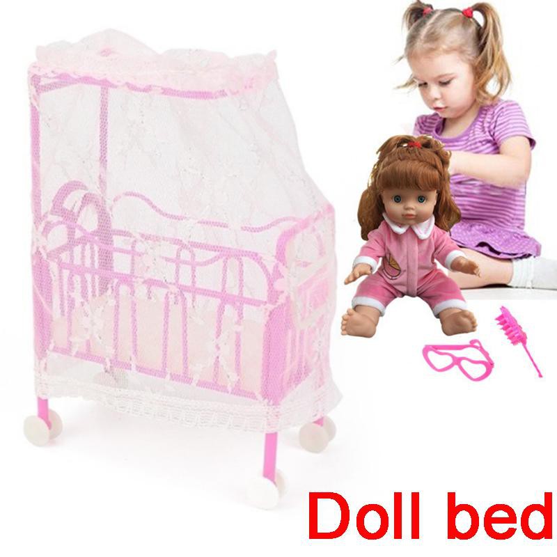 Giường kèm màn chống muỗi cho búp bê