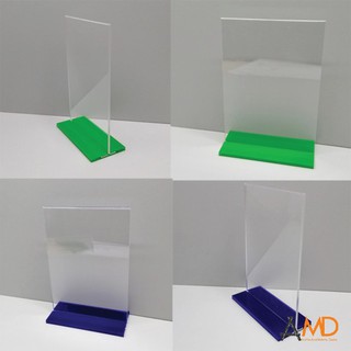 Kệ mica kẹp giấy khổ A5 | Miếng Mica để menu | Miếng Mica thông báo