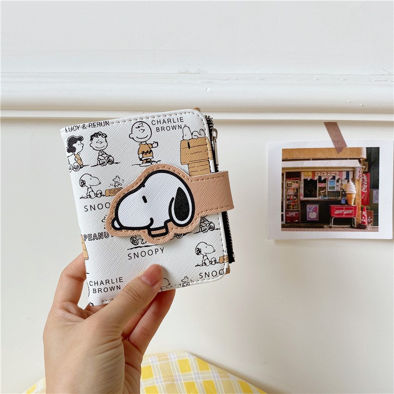 Ví nữ ngắn đựng thẻ/tiền xu gọn nhẹ in hình Snoopy | BigBuy360 - bigbuy360.vn