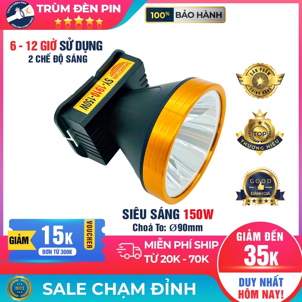 Đèn pin đội đầu SHANGYUAN 1910 LED ánh sáng trắng, đèn đeo đầu siêu sáng chiếu xa