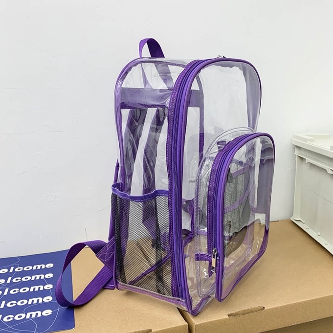 Balo Trong Suốt Chống Thấm Nước Nhựa PVC Nhiều Màu Cho Nam Và Nữ