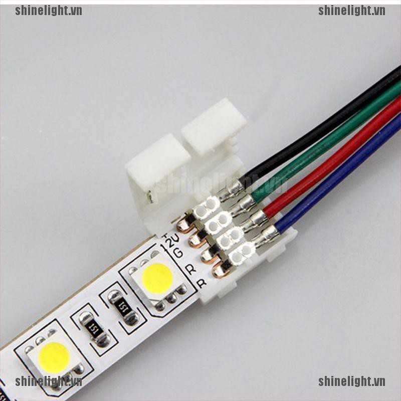 Bộ 2 Đầu Nối 10mm 4pin Kèm Dây Cáp Cho Đèn led SMD 5050 RGB