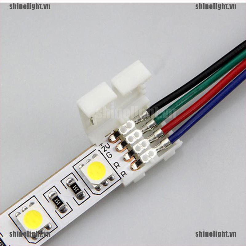 Bộ 2 đầu kết nối 10mm 4pin kèm dây cáp cho đèn led SMD 5050 RGB