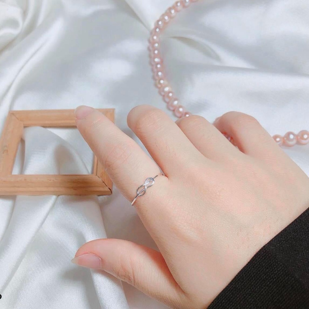Nhẫn bạc trơn HELINO biểu tượng vô cực cá tính N10