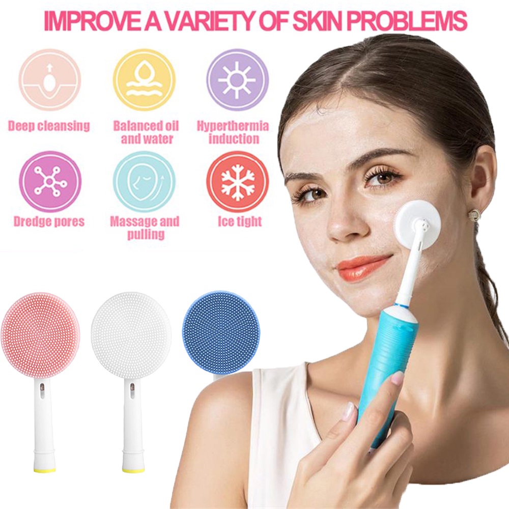 [Hàng mới về] Đầu bàn chải silicon thay thế cho máy rửa mặt tiện dụng