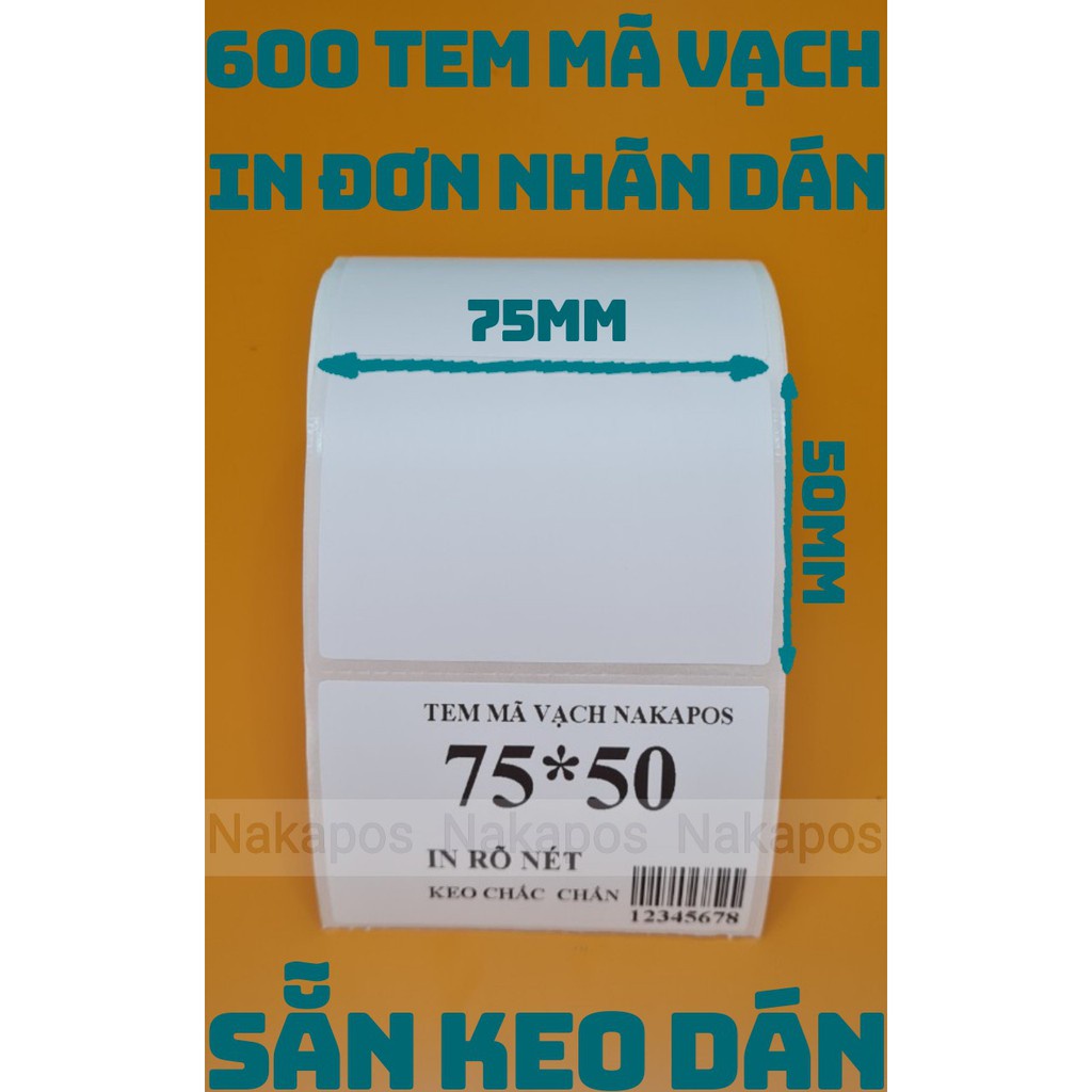 Decal nhiệt in tem nhãn 75x50 mm,