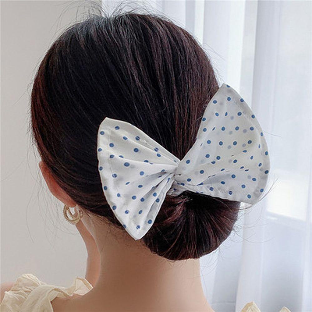 ANEMONE Deft Dụng Cụ Làm Búi Tóc Thắt Nút Họa Tiết Lưới In Hoa Ngọt Ngào Thời Trang Mù