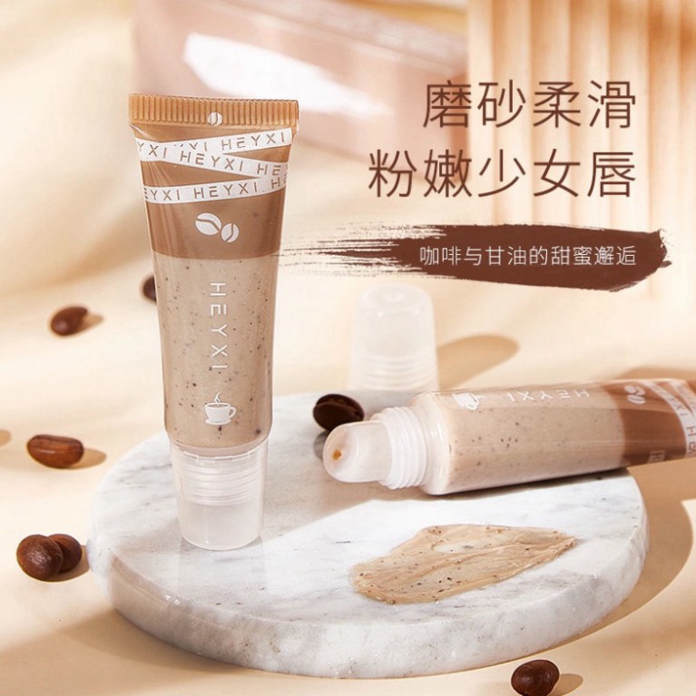 Tẩy tế bào chết môi HEYXI Coffee Lip Scrub 15g dưỡng ẩm HTTBC5