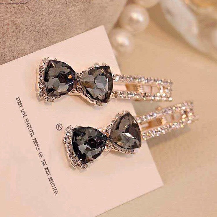 Kẹp tóc đính đá phong cách Hàn Quốc thanh lịch cho nữ