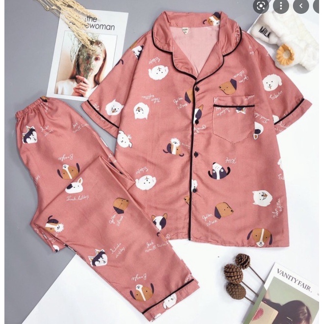 Bộ mặc nhà nữ FM Style đồ ngủ dài, tay ngắn chất kate thái cao cấp thiết kế dễ thương mềm mịn thoáng mát 211022019 | BigBuy360 - bigbuy360.vn