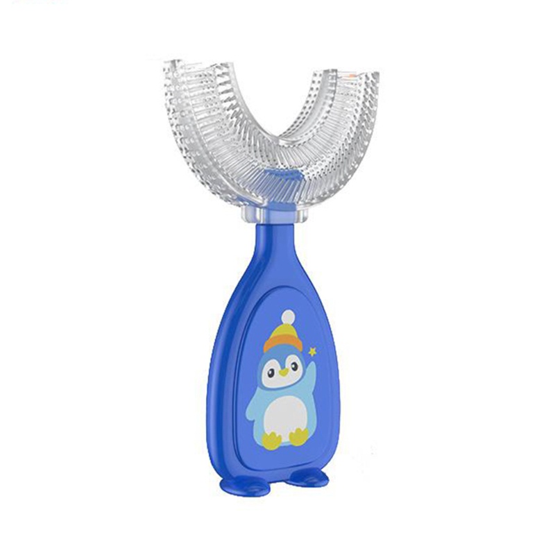 [Hàng mới về] Bàn chải đánh răng hình chữ U bằng silicon mềm an toàn cho trẻ em 2-12 tuổi