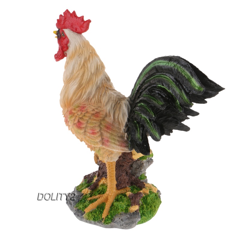 [Dolity2] 3 Tượng Gà Con Trang Trí Sân Vườn Ngoài Trời Bằng Nhựa Resin