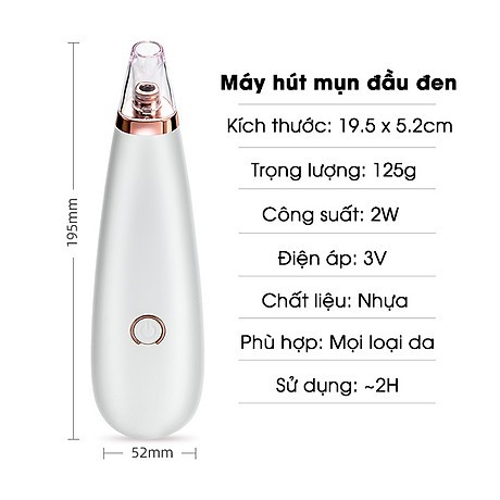 [Bảo hành máy 6T lỗi 1 đổi 1] Máy Hút Mụn Black Head 3 Đầu-Hút Sạch Mụn Cám,Mụn Đầu Đen,giảm tiết bã nhờn,Nâng Cơ Mặt