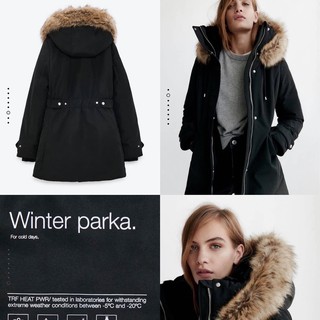 Áo parka zara lông dư xịn bao check