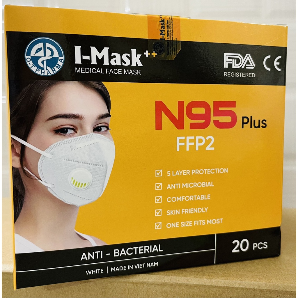 Khẩu Trang N95 kháng khuẩn, có van thở, chống bụi mịn PM2.5, kẹp mũi kim loại Imask | BigBuy360 - bigbuy360.vn