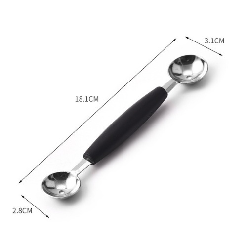 thìa muỗng inox múc 2 dầu tạo kiểu hình múc hoa quả, múc kem múc trái cây, muỗng decor cao cấp không gỉ an toàn sử dụng