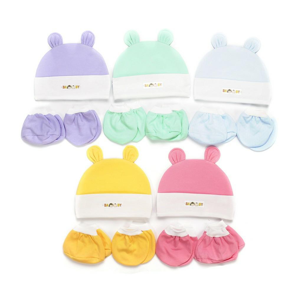 Bộ bao tay bao chân kèm mũ sơ sinh cho bé chất liệu cotton mềm mịn an toàn BTC06 GTT