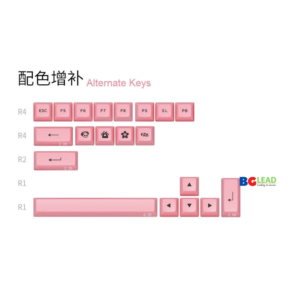 [Chính hãng] Bộ keycaps bàn phím cơ AKKO Keycap set - Black Pink (PBT Double-Shot Cherry|ASA profile) - Mai Hoàng PP