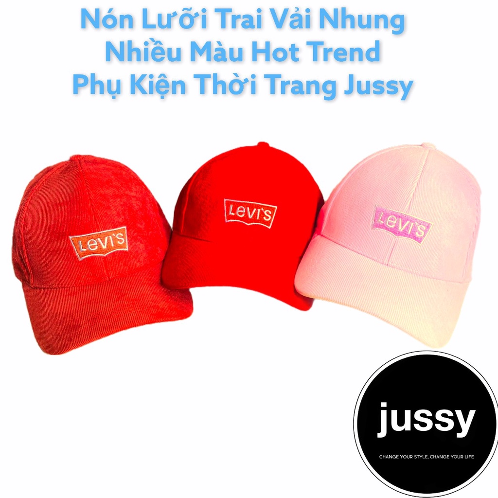 Nón Lưỡi Trai Nam Nữ Thời Trang Chất Vải Nhung Mịn Thêu Chữ Levi