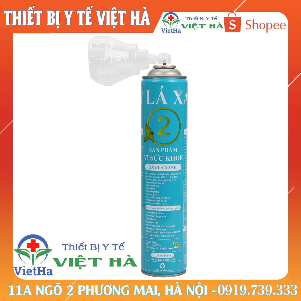 Bình Oxy Cầm Tay Mini cung cấp Oxy tinh khiết 98% LÁ XANH