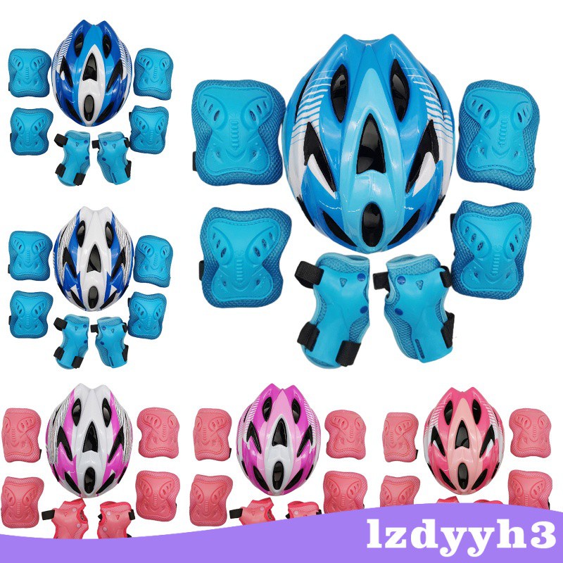 Set 7 Miếng Đệm Bảo Vệ Đầu Gối / Khuỷu Tay / Trượt Ván Dành Cho Trẻ Em Lzdyyh3